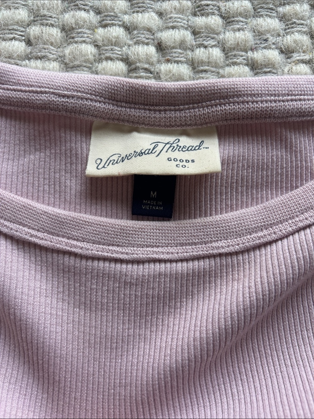 Universal Thread Pink Ribbed Long Sleeve Top - Picture 3 of 4